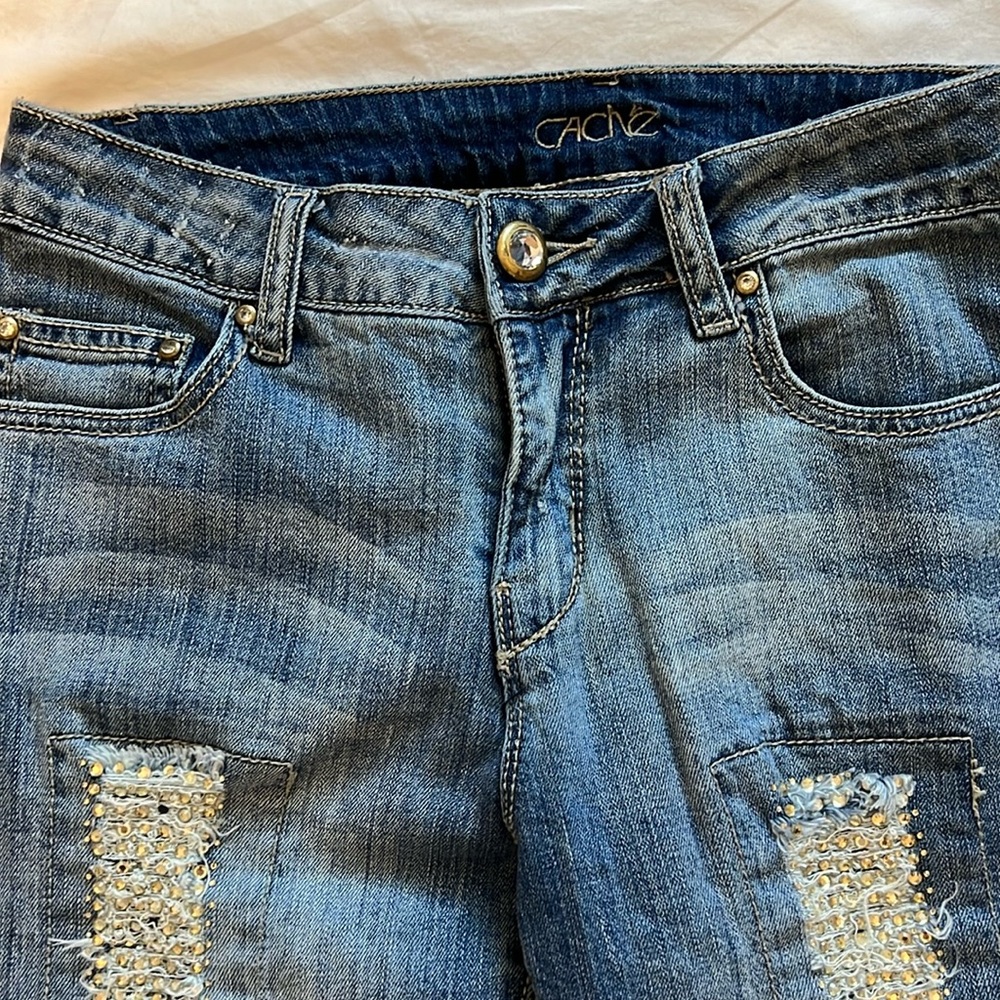 Cache Rhinestone Detail Jeans